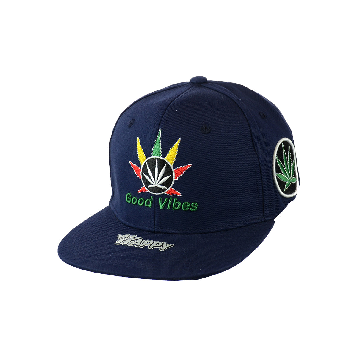 Good Vibes Embroidered Cotton Snapback Cap
