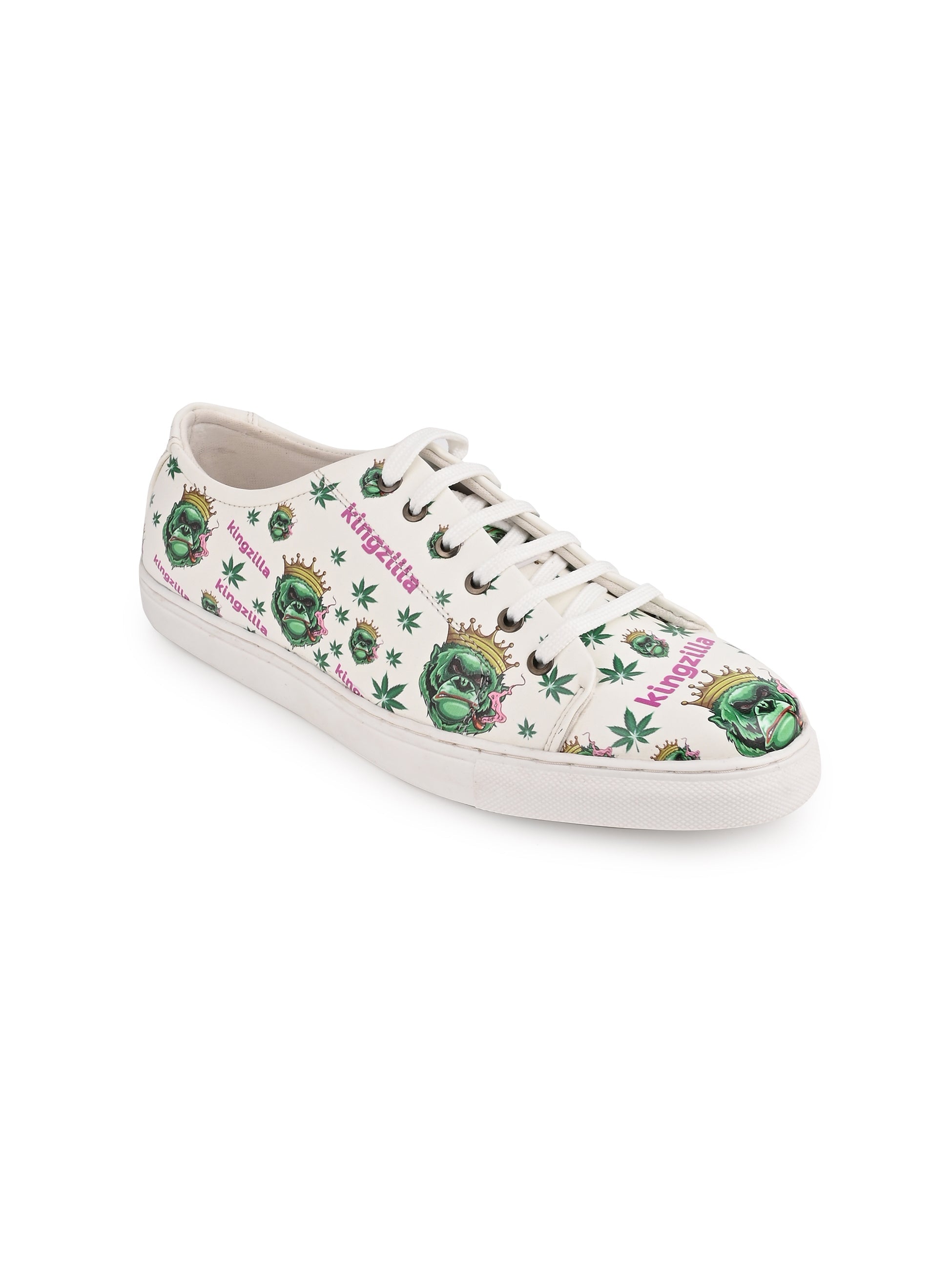 Kingzilla Botanical Pattern Vegan Leather Sneakers