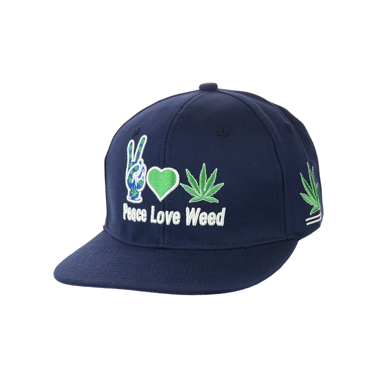 Embroidered 'Peace & Love' Snapback Cap