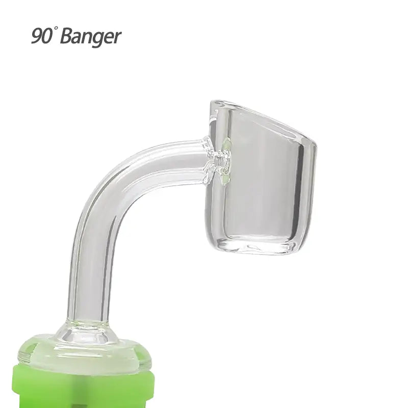 Clear glass 90° quartz dab banger from Waxmaid for water pipe conversion