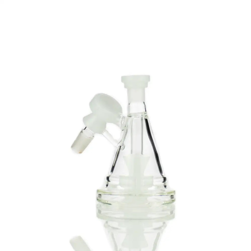Clear glass dab rig with 14mm conical ash catcher for cleaner smoking sessions