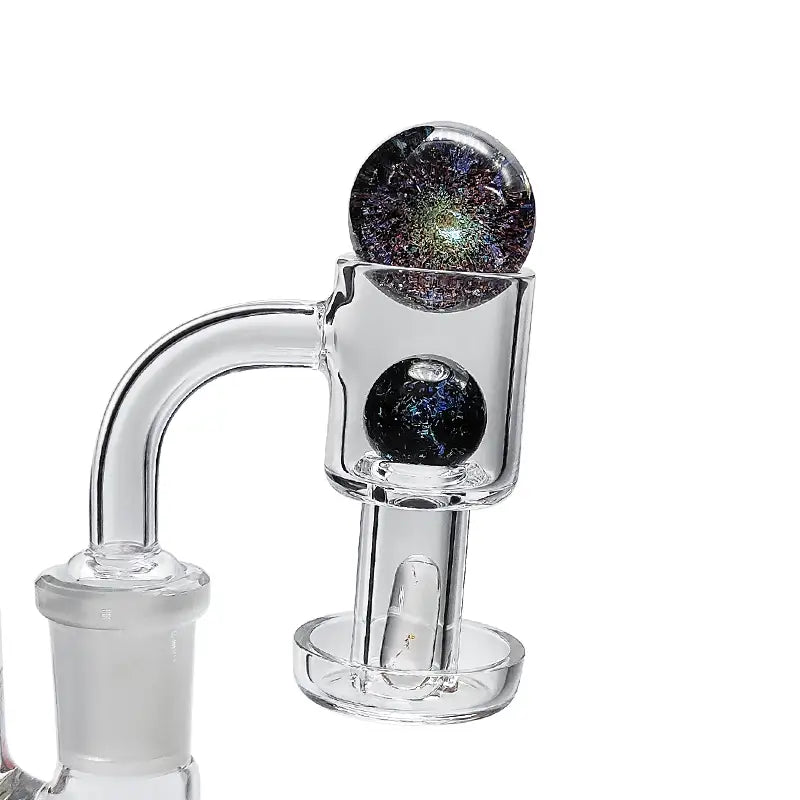 Glass bong attachment with galaxy patterns for 14mm Terp Slurper Banger and Valve Set