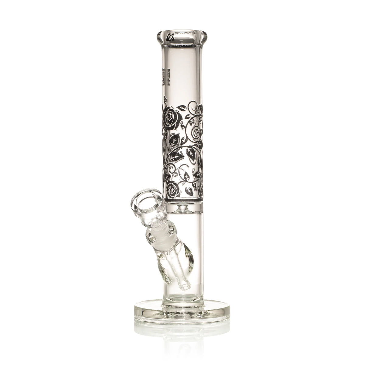 Roses X 14" Straight Tube Glass Water Pipe