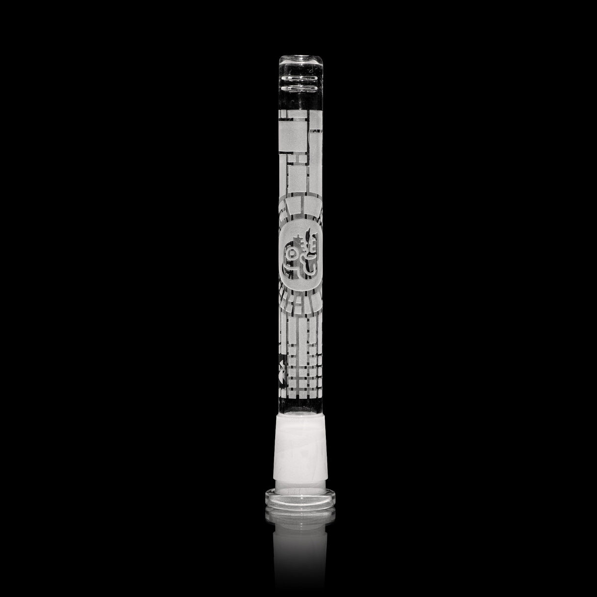Intricate Maya Skull 6" Glass Stem