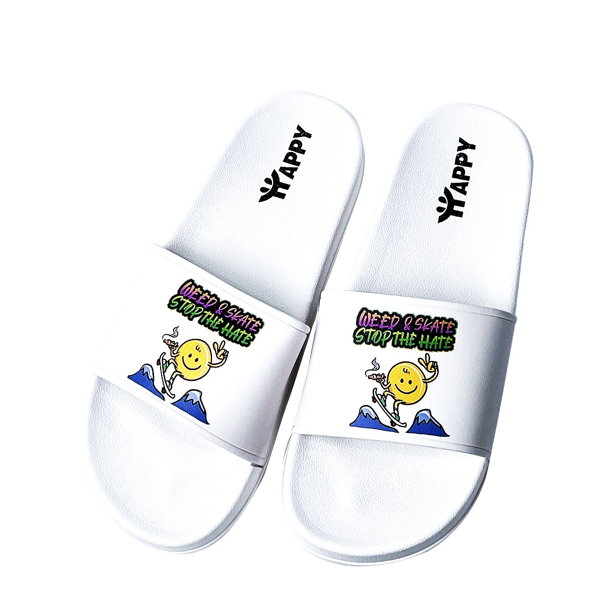 Skate Culture 'Stop The Hate' Print Slide Sandals