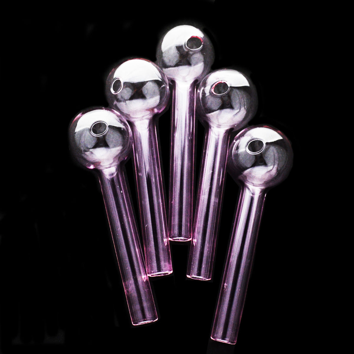 Premium 4-Inch Pink Glass Oil Pipe