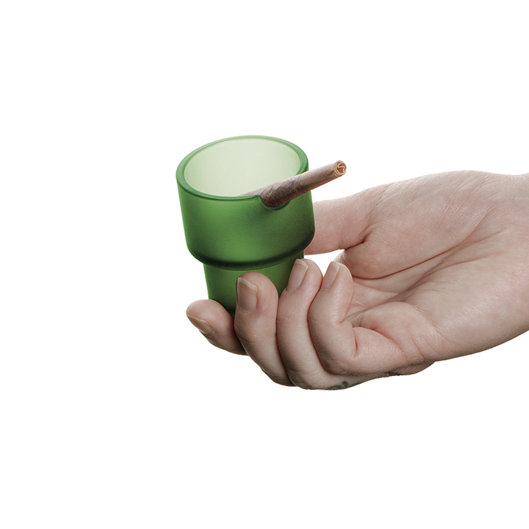 Stackable Flower Herb Glass Ashtray Set