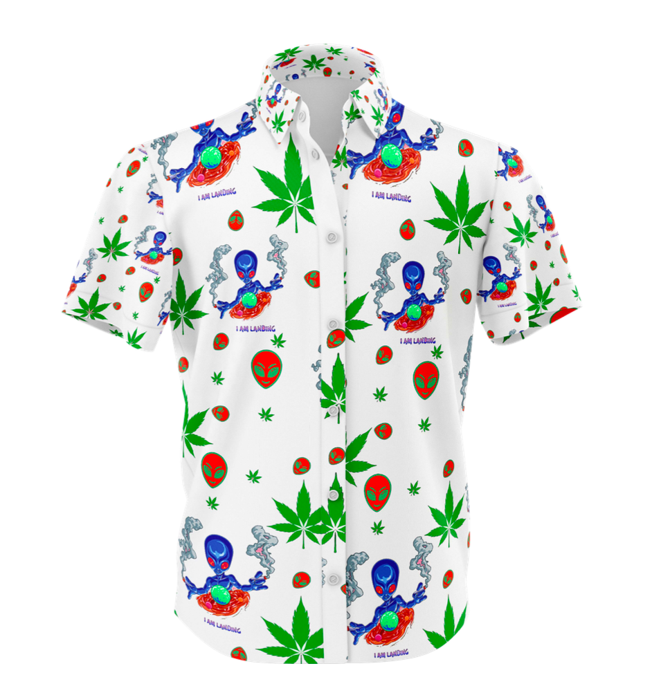 Leaf Print White Comfort Shirt & Short Set