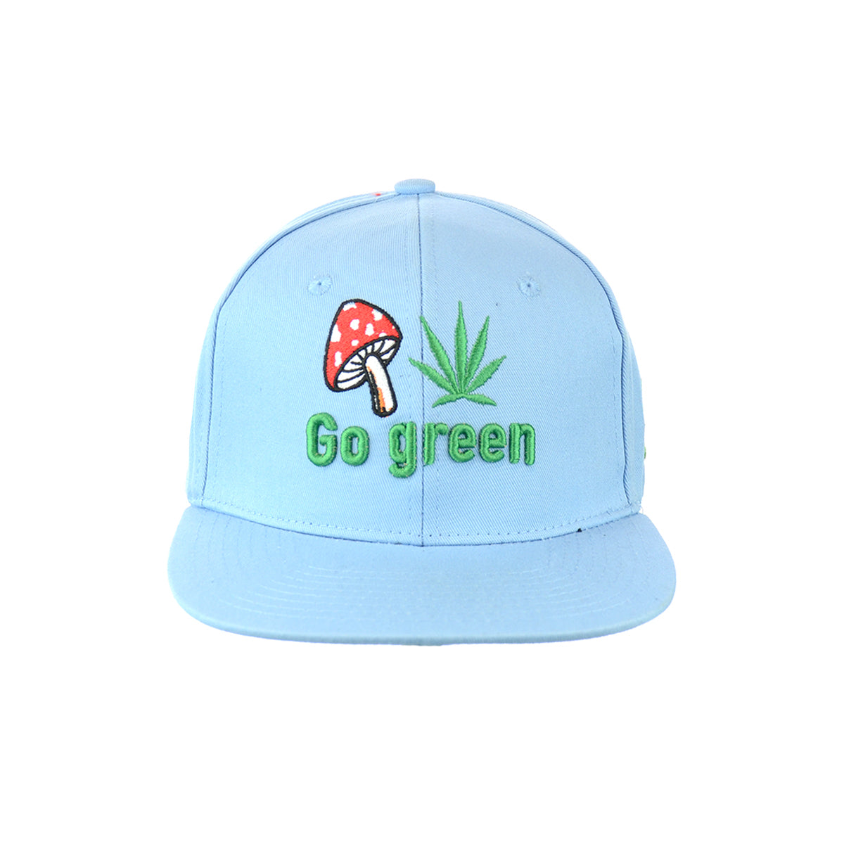 Forest Fungi Embroidered Cotton Snapback Cap