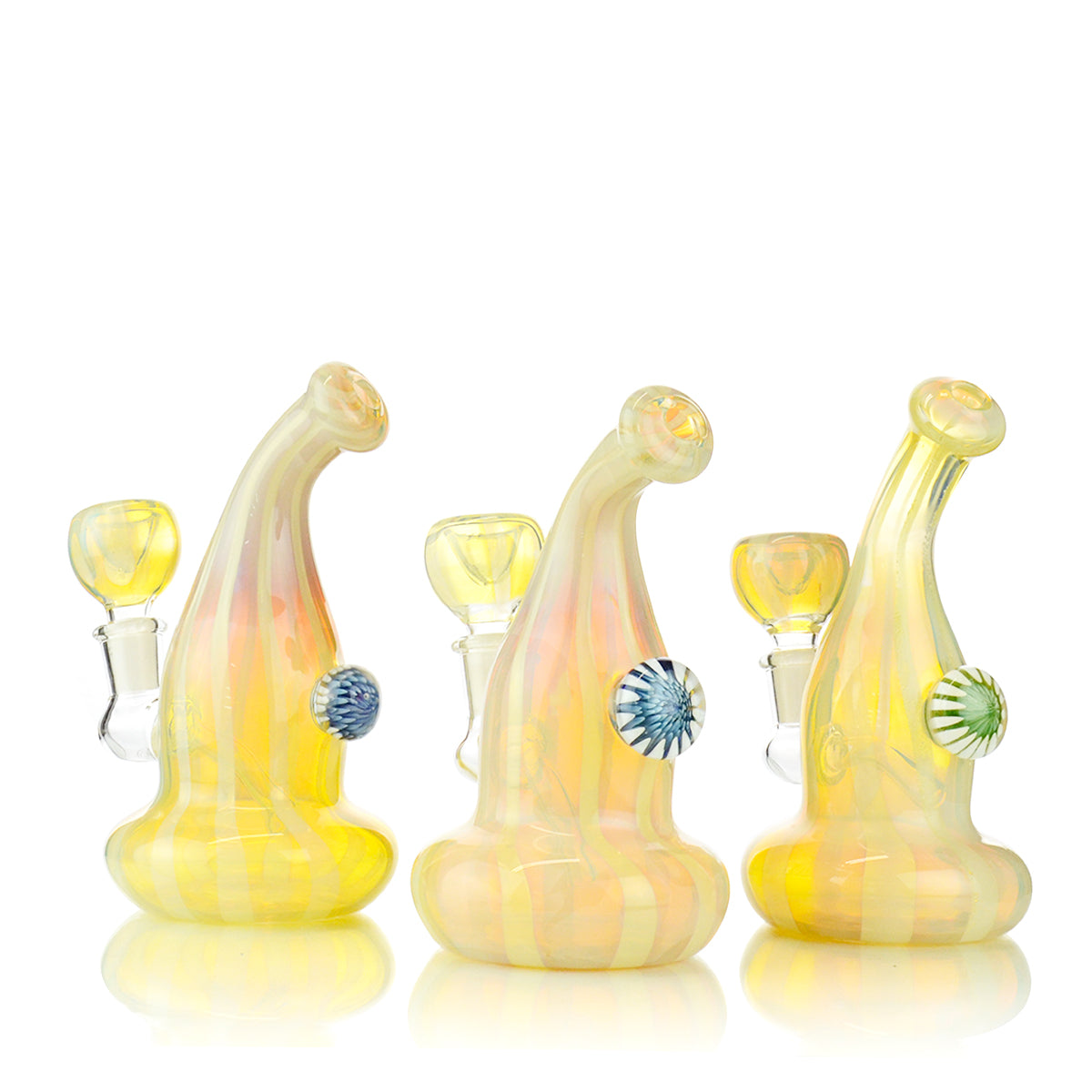 Pumpkin Silver Fumed Bong with Flower Locket