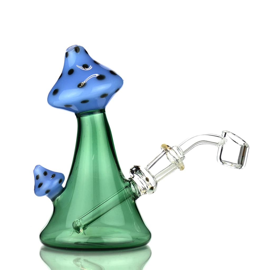 Whimsical 5.5-inch mushroom design color tube glass water pipe with 14mm bowl