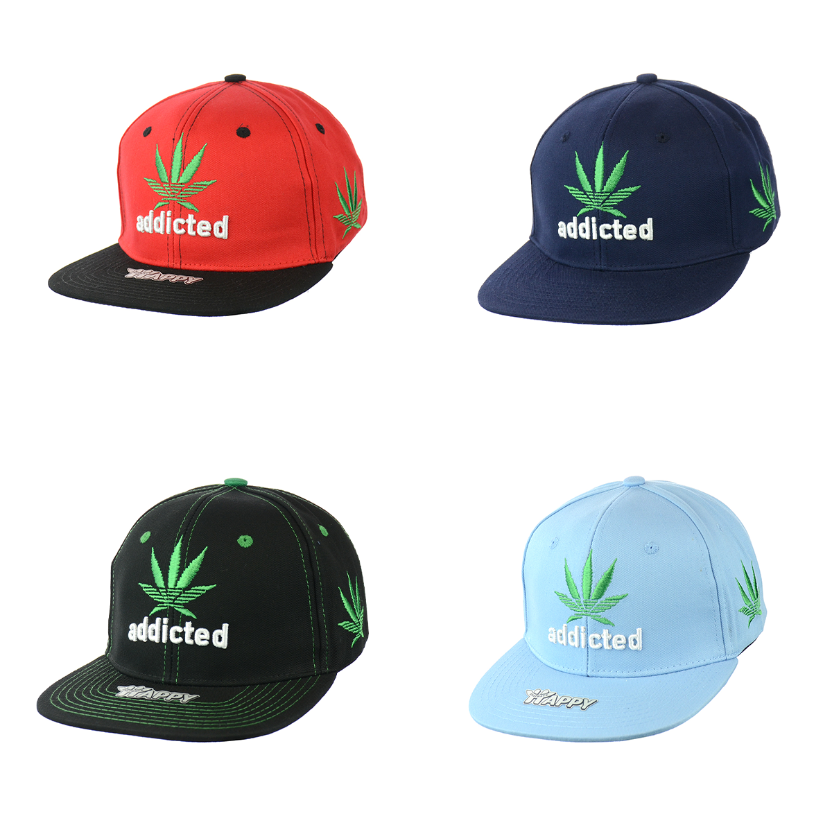 Embroidered Leaf Cotton Snapback Hat