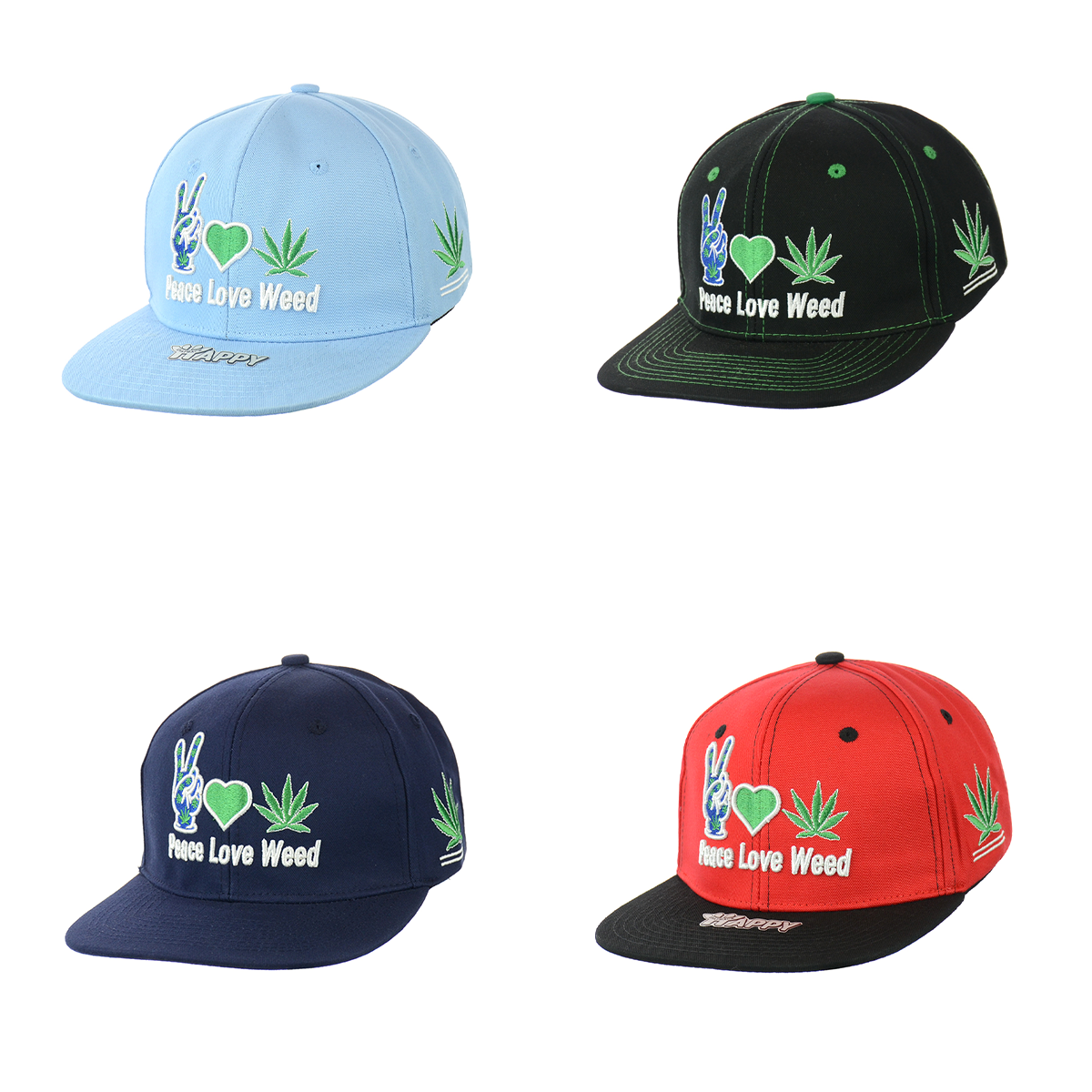 Embroidered 'Peace & Love' Snapback Cap