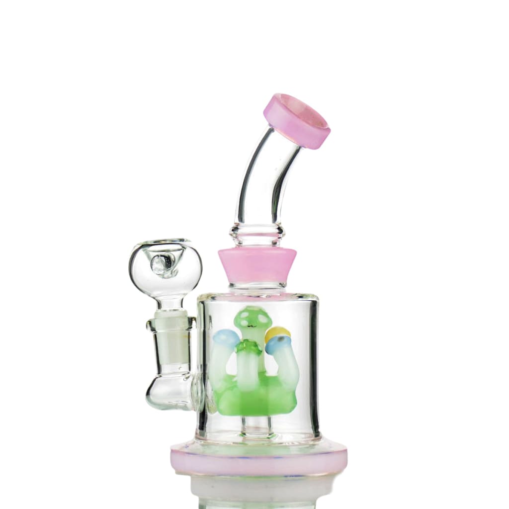 Slime Color Water Pipe With Mushroom Shower Percolators And Pink Accents