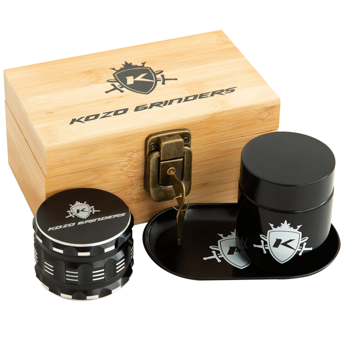 Kozo Small Wooden Stash Box with Grinder