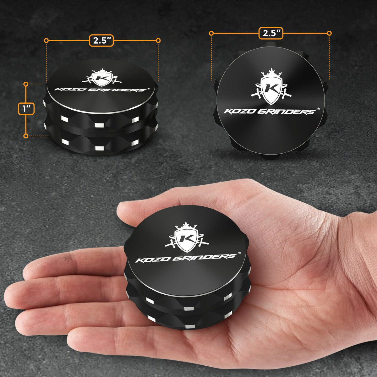 Kozo 2.5" 2-Piece Non-Stick Ceramic Aluminum Grinder – image 8