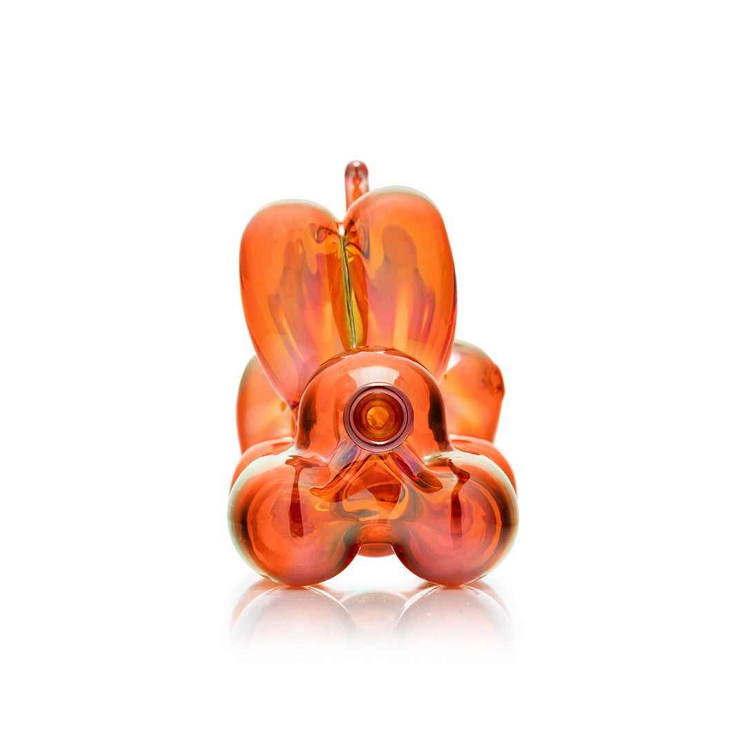 Iridescent Orange Balloon Dog Hand Pipe
