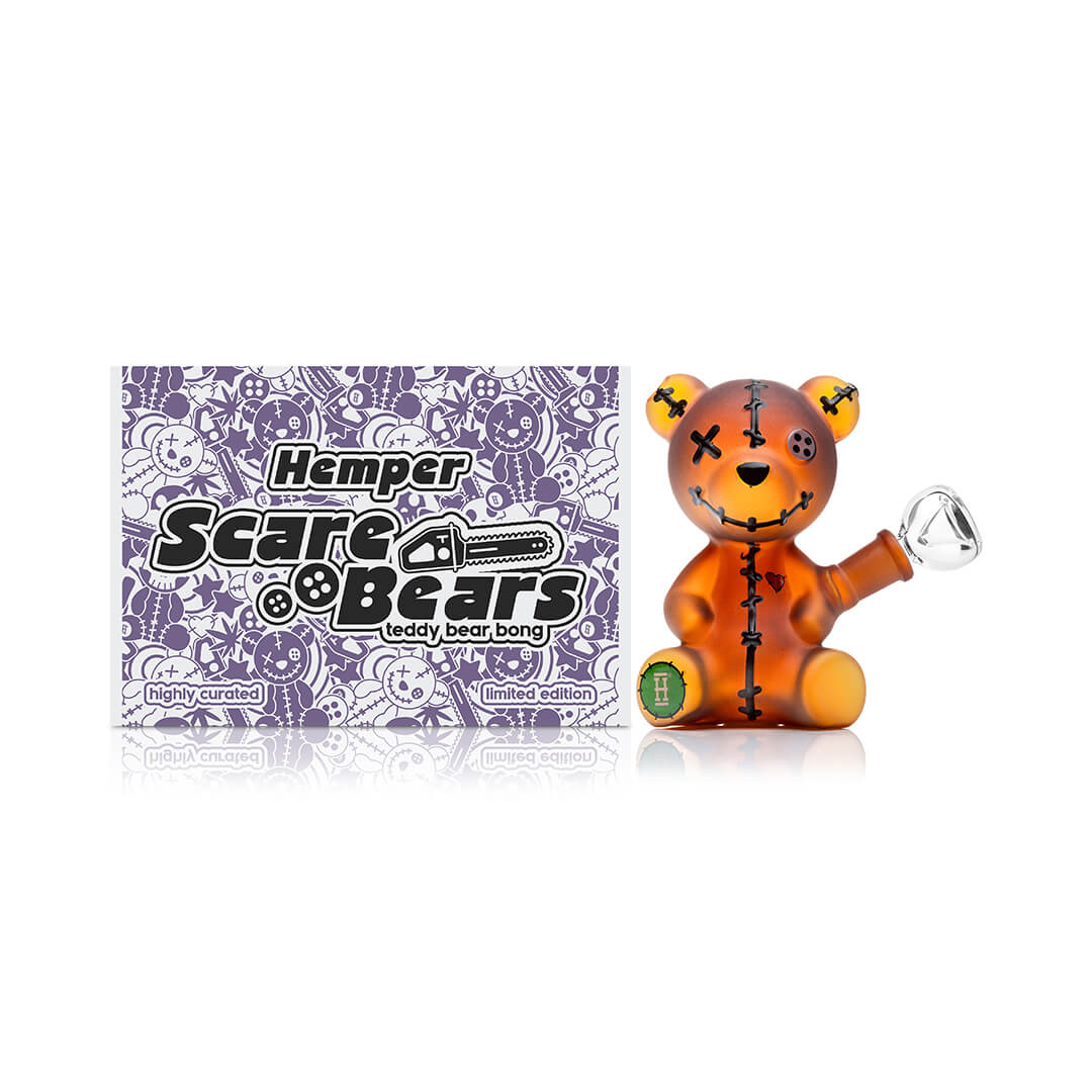 Frosted Scare Bear Glass Water Pipe
