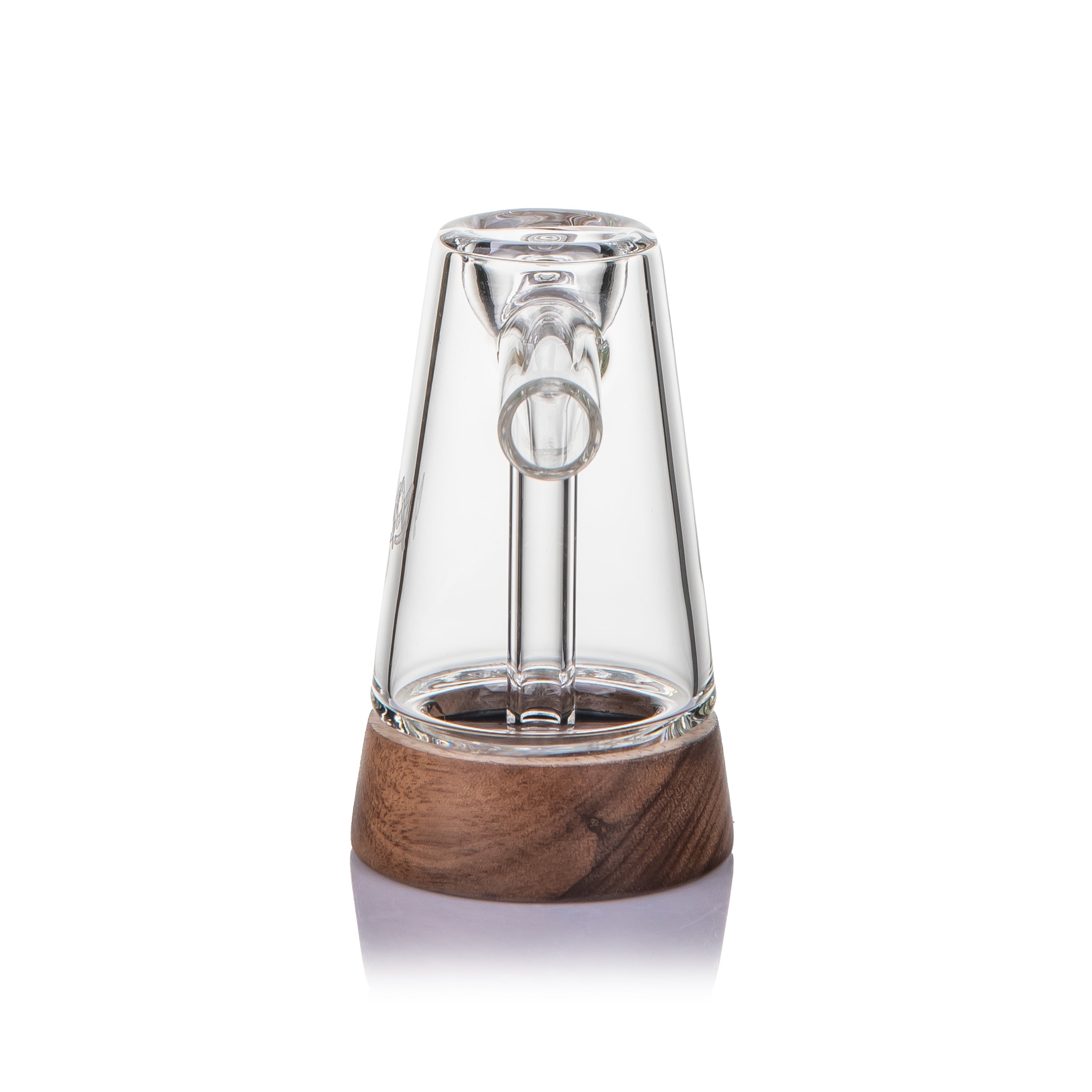 MJ Arsenal Mesa Glass Bubbler with Walnut Accents