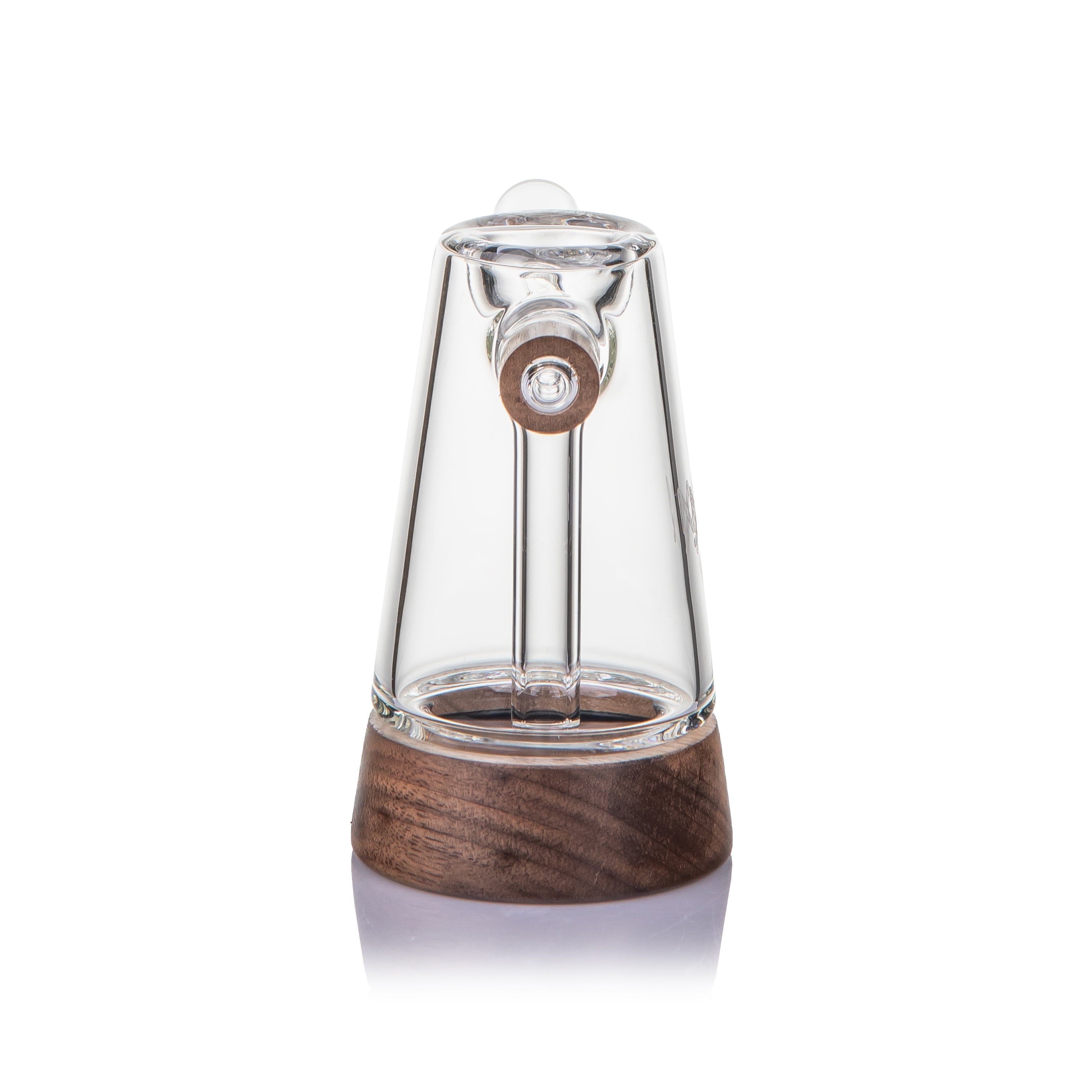 MJ Arsenal Mesa Glass Bubbler with Walnut Accents