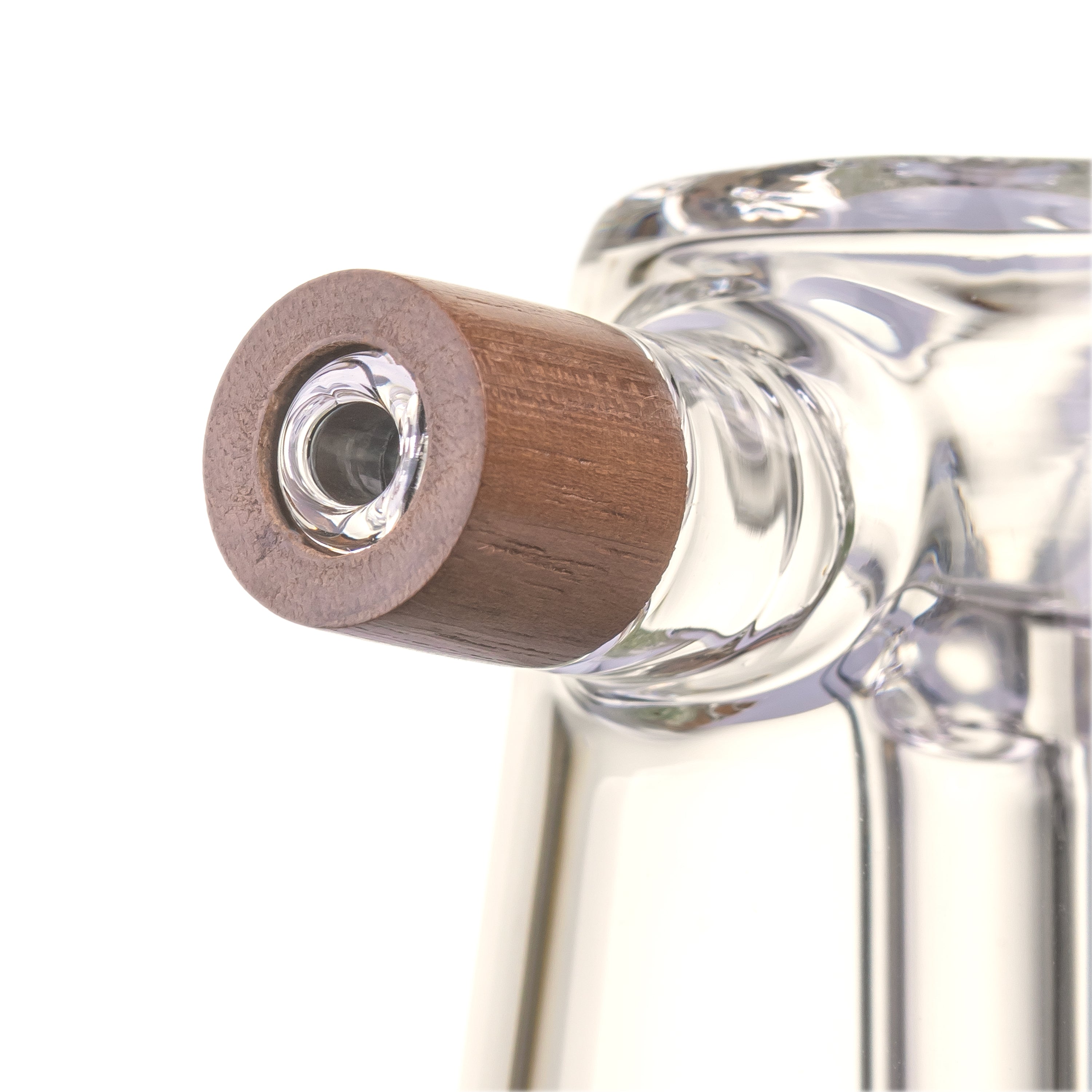 MJ Arsenal Mesa Glass Bubbler with Walnut Accents
