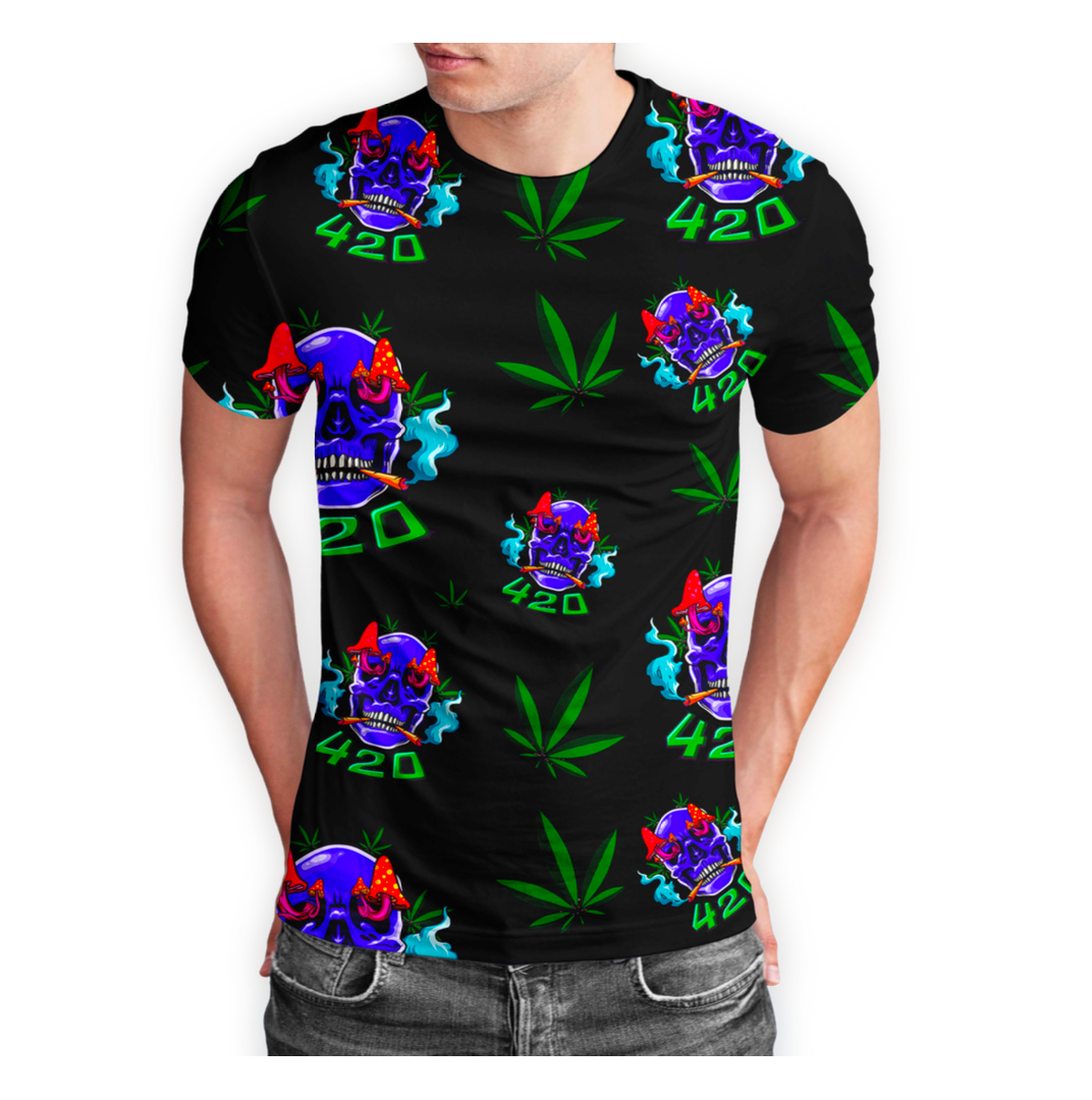 Skull & Leaf Black Short Sleeve Tee - 5 Pack