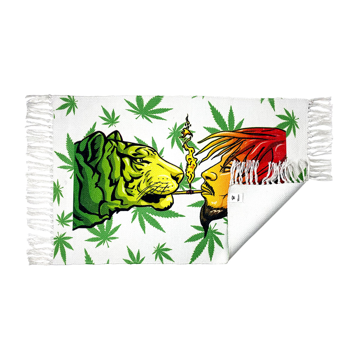 Handloom Tiger Smoking Art Doormat 2x3ft