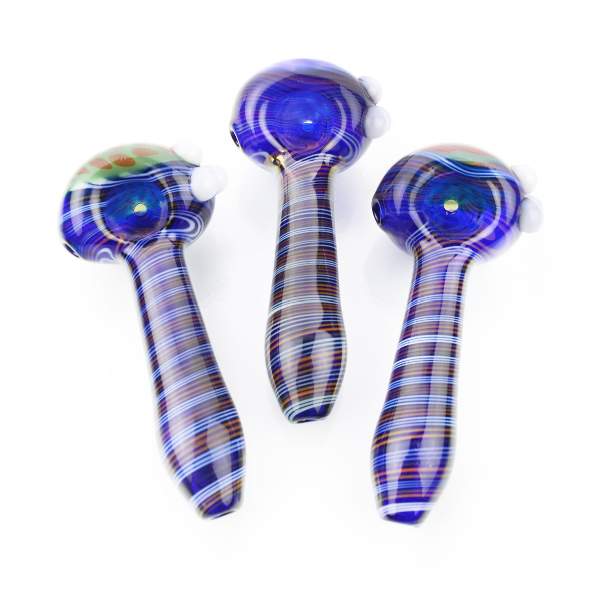 Honeycomb Art Glass Hand Pipe with Spiral
