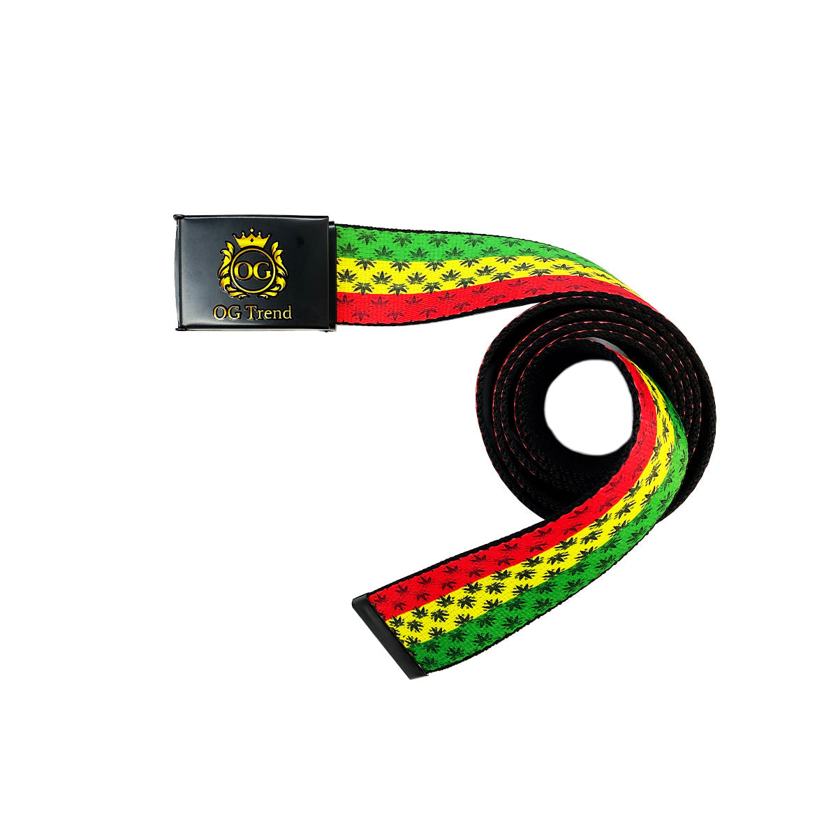 Rasta Inspired Leaf Print Adjustable Belt