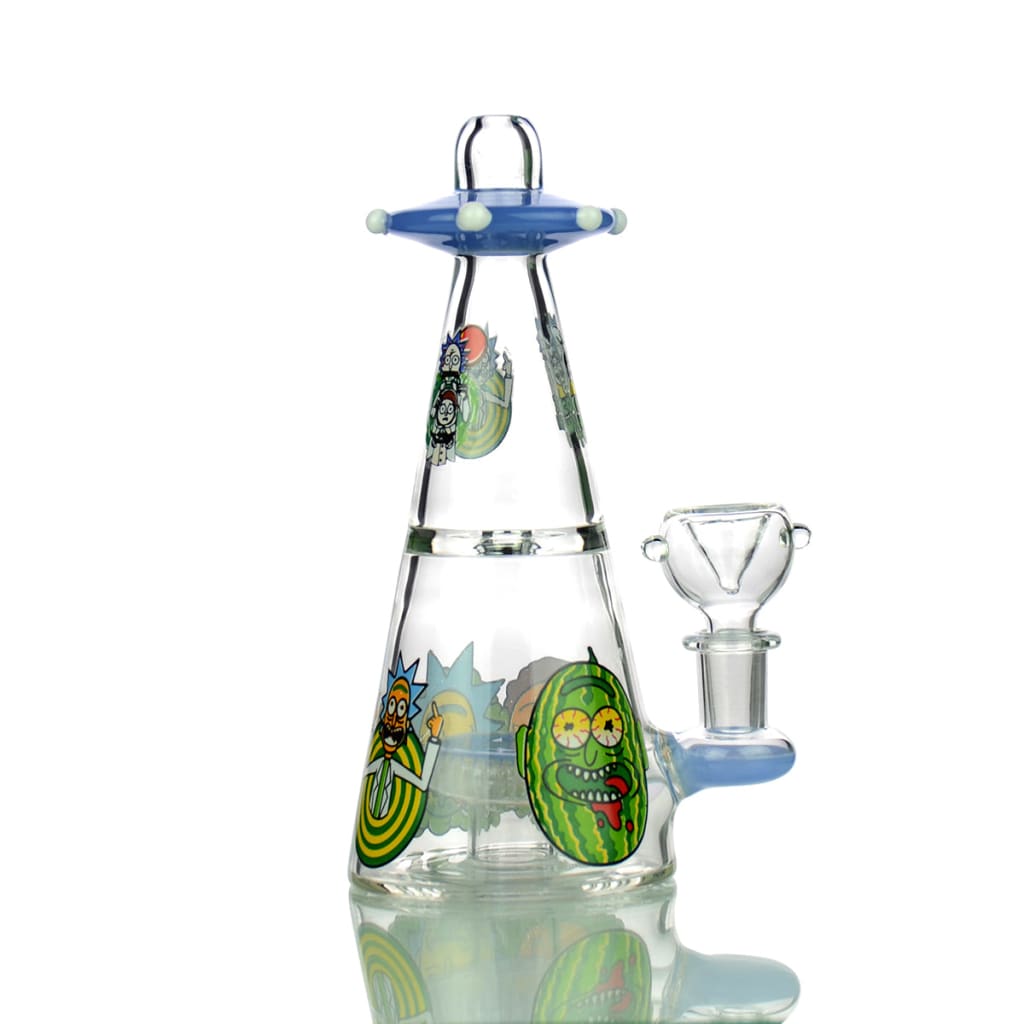 Ufo Bong Water Pipe With Cartoon Designs And 14mm Male Bowl For Ultimate Smoking Experience