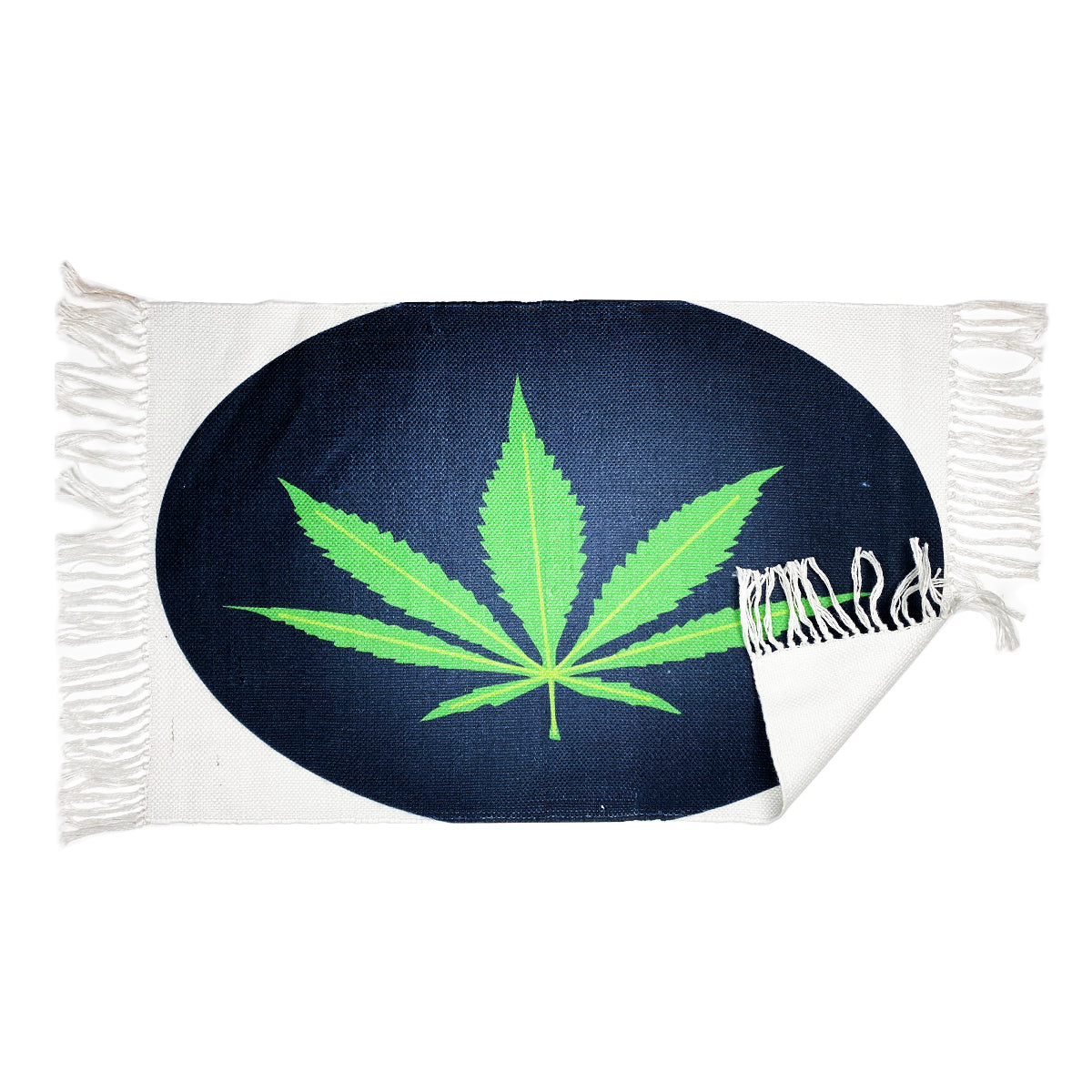 Botanical Print Handloom Welcome Mat - 2x3 ft