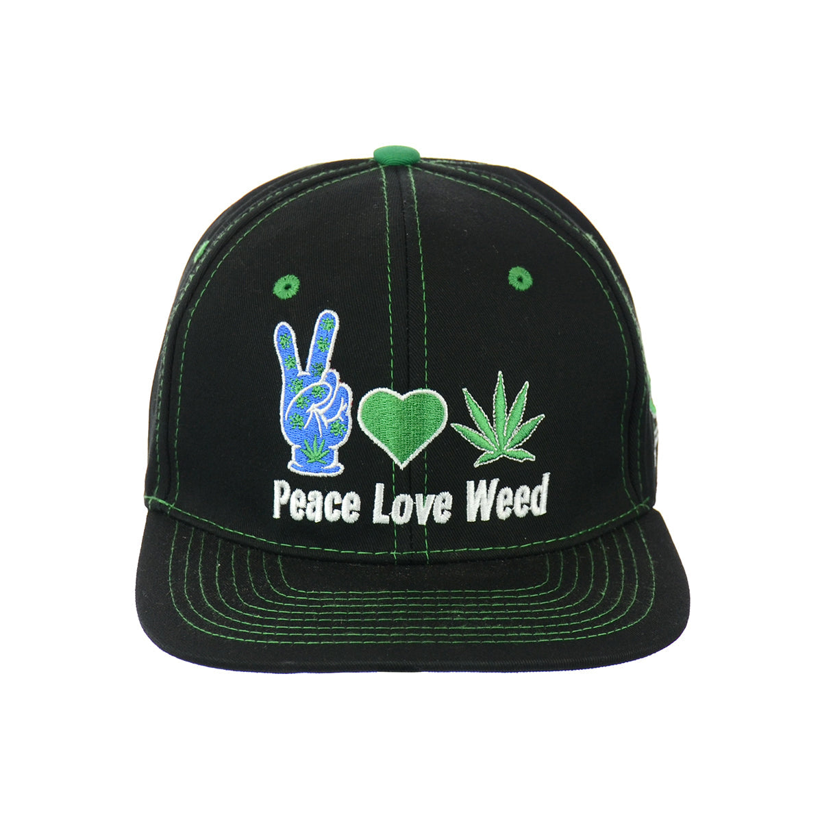 Embroidered 'Peace & Love' Snapback Cap