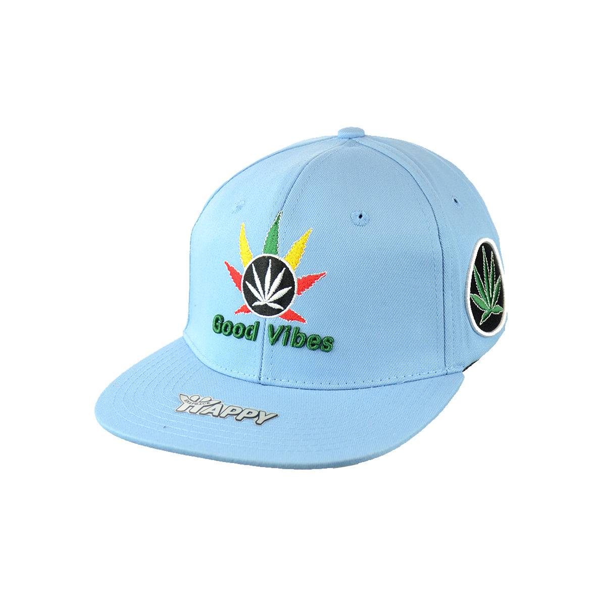 Good Vibes Embroidered Cotton Snapback Cap