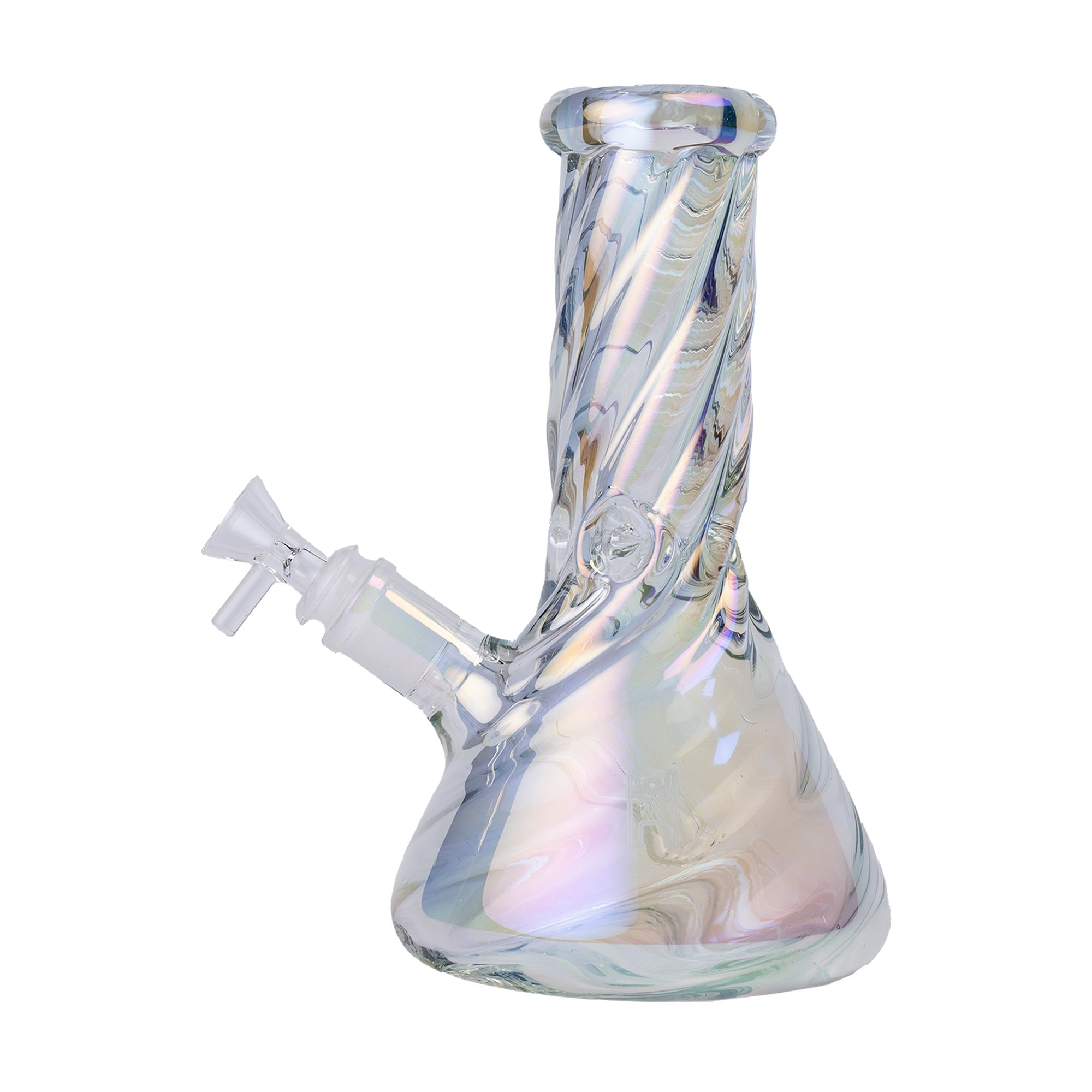 Luminous Twisted Iridescent Beaker Water Pipe