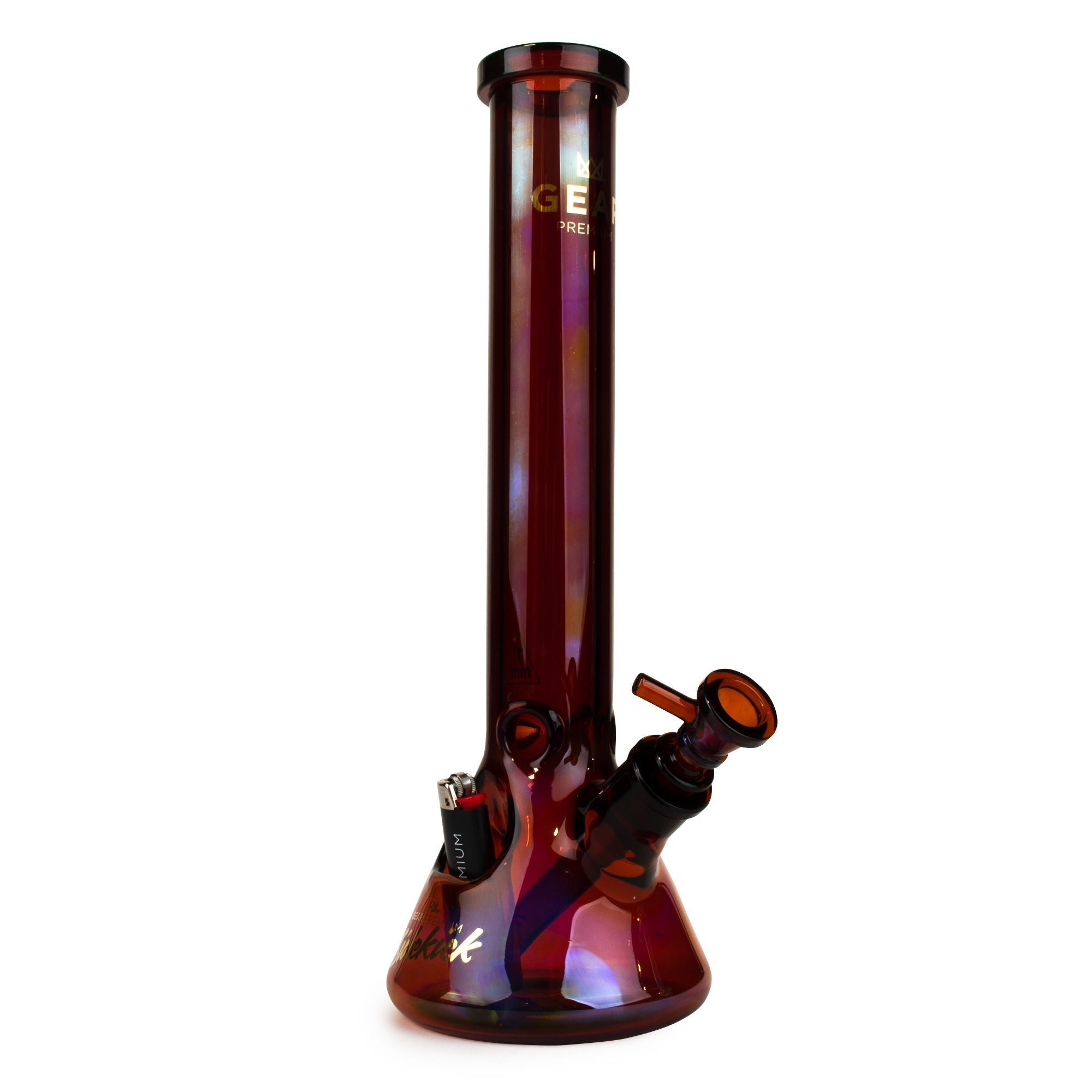 Gear Premium 15" Beaker Water Pipe with Lighter Holster
