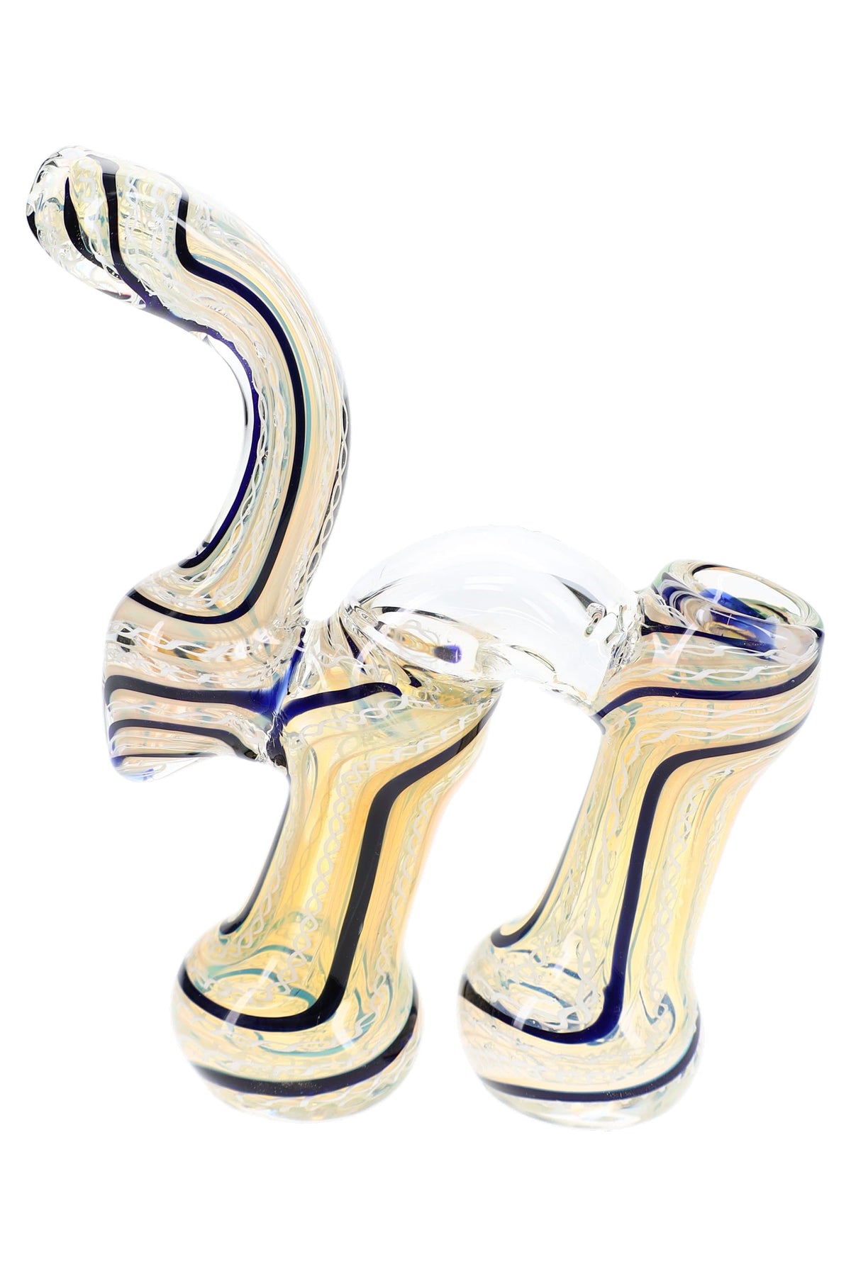 Color-Changing Double-Chamber Sherlock Bubbler “Twin Curl” – 7½″ – Assorted Colors