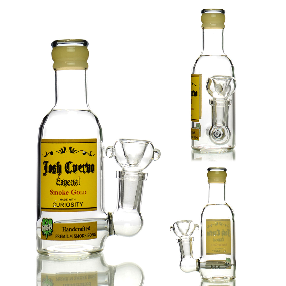 Novelty Liquor Bottle Style Glass Hand Pipe