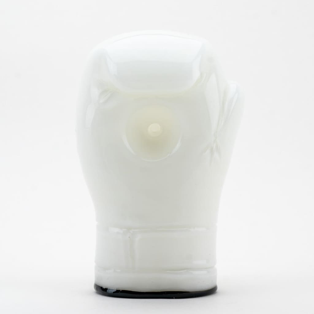 Tyson boxing glove hand pipe: white ceramic stylish smoking accessory