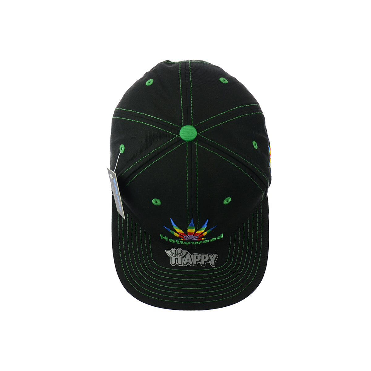 Embroidered Leaf Design Cotton Snapback Hat