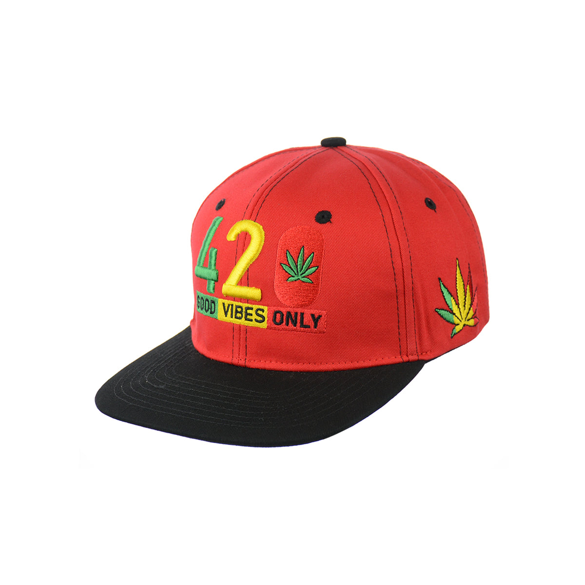 Good Vibes Embroidered Cotton Snapback Hat