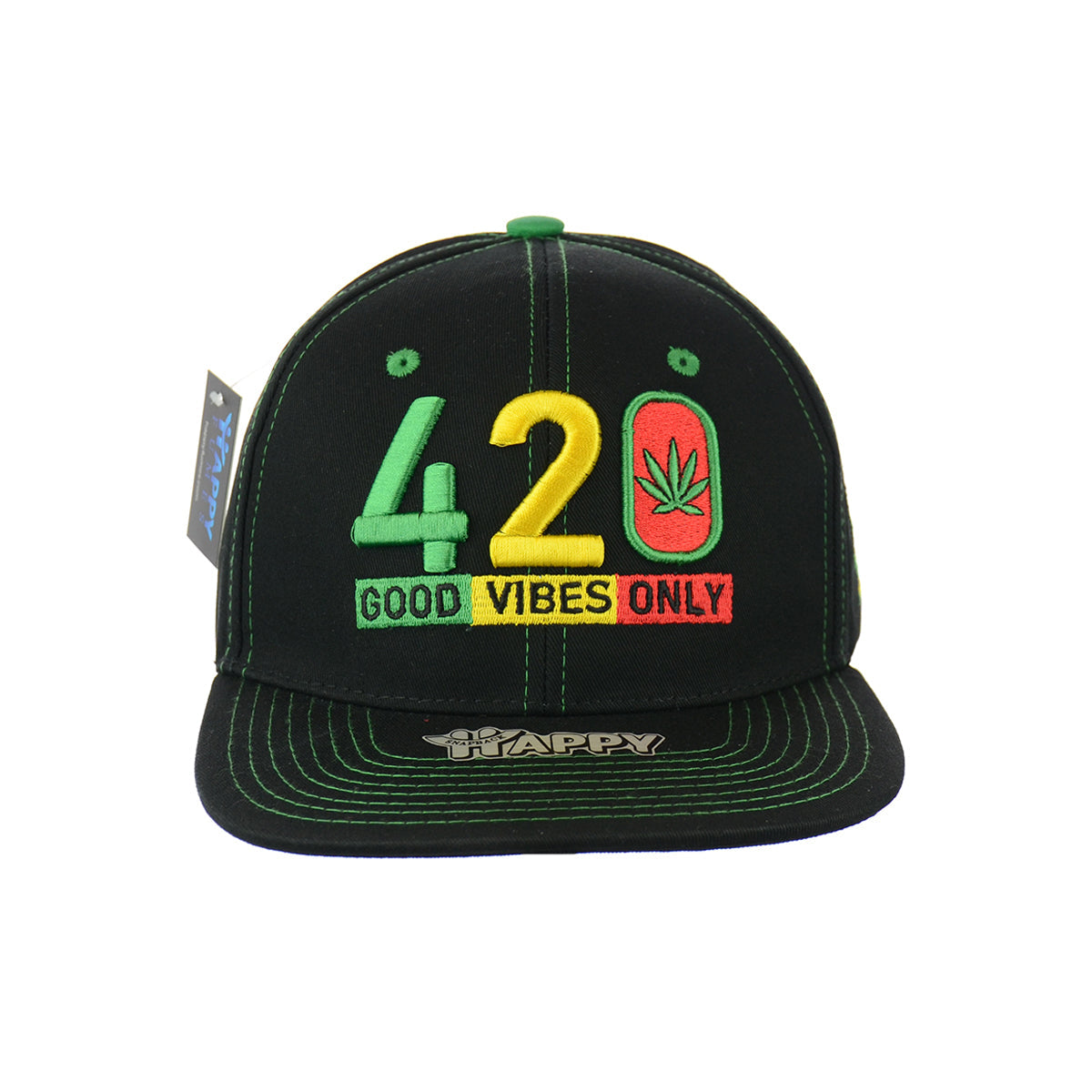 Good Vibes Embroidered Cotton Snapback Hat