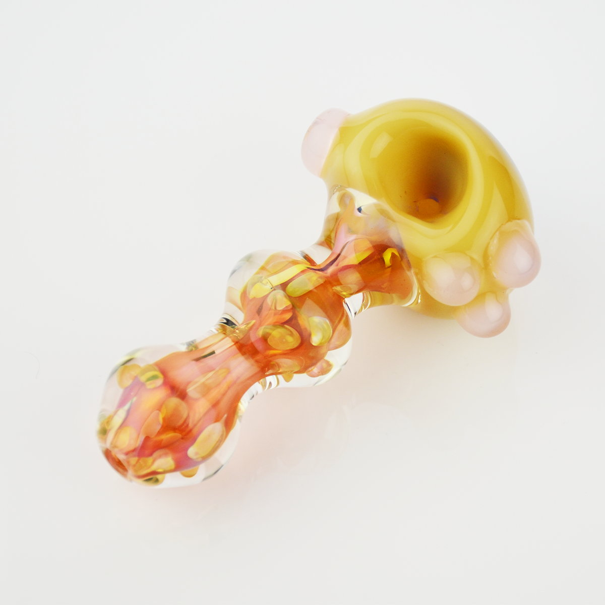 Silver Fumed Double Glass Hand Pipe with Slime Head