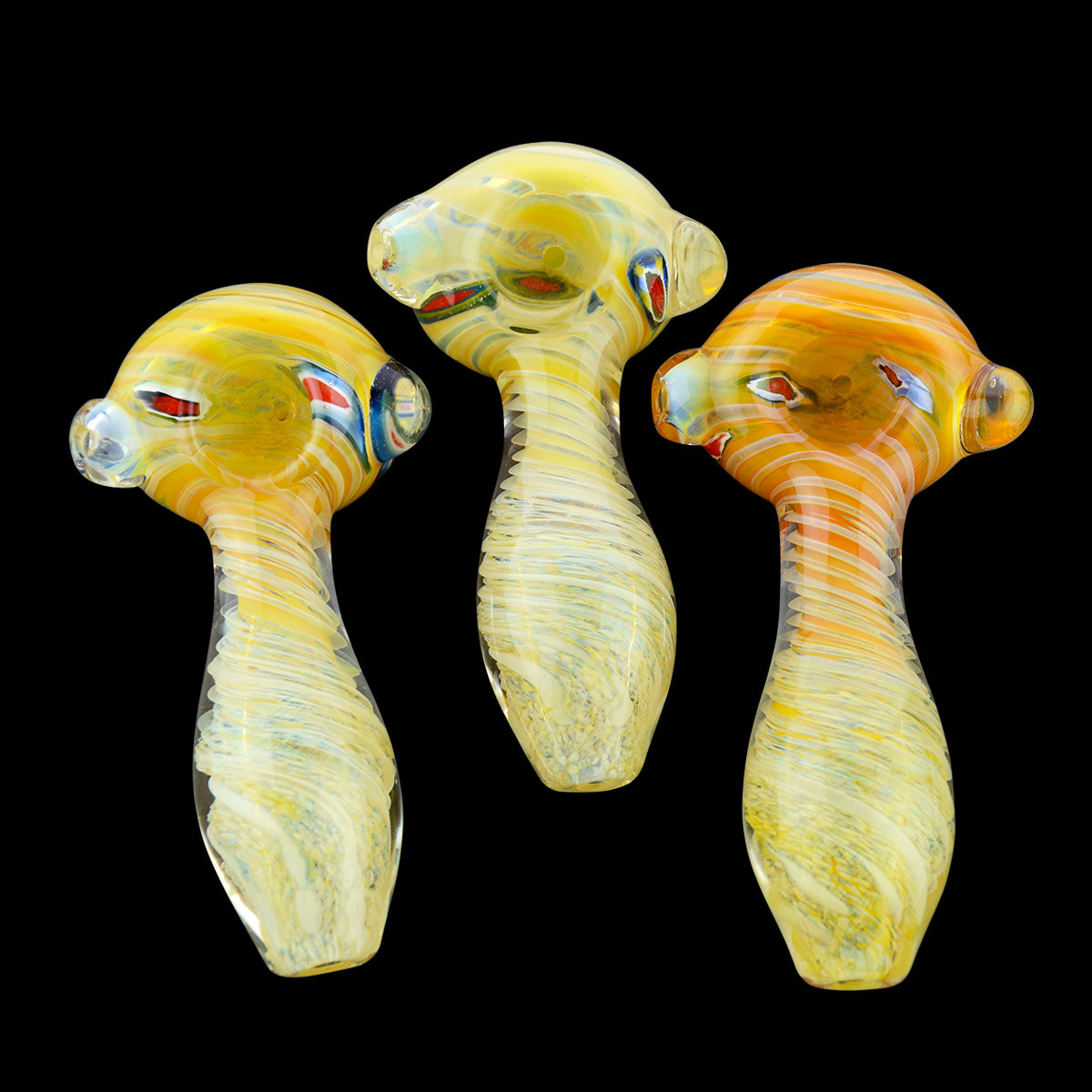 Twisted Fume Frit Double Glass Art Hand Pipe