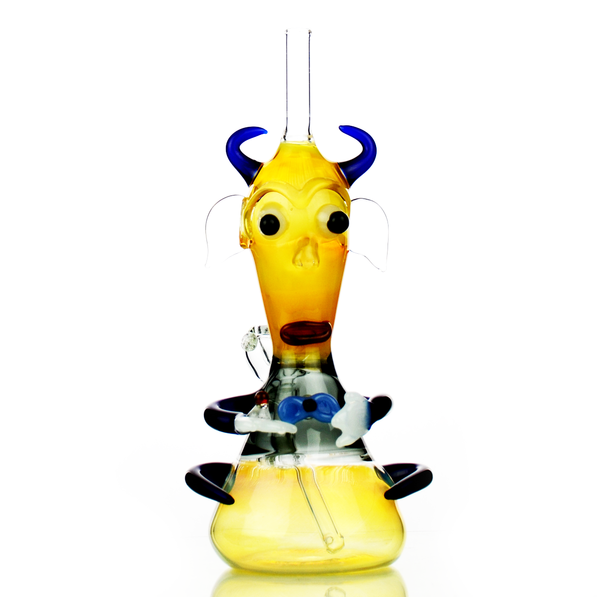 Intricate Alien Head Glass Water Pipe