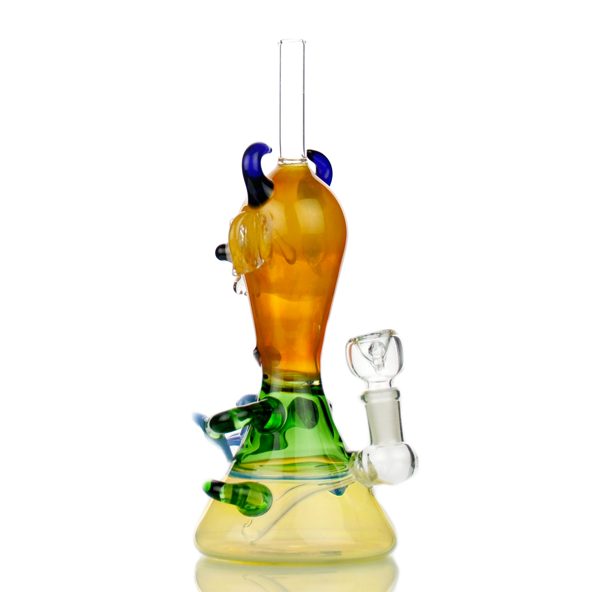 Intricate Alien Head Glass Water Pipe