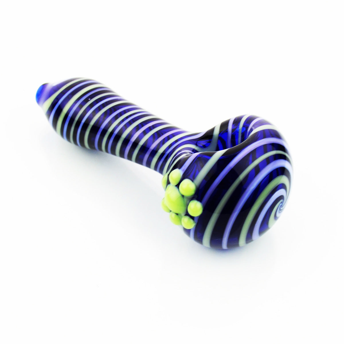 Artisan Blue Tube Hand Pipe with Spiral Design