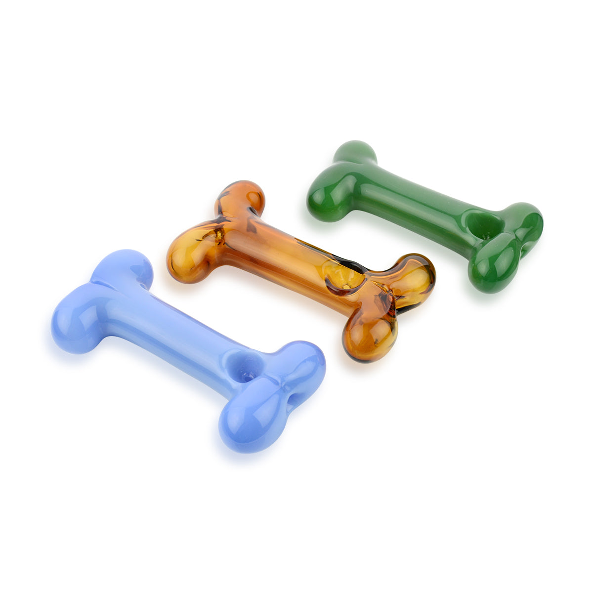 Playful Dog Bone Glass Hand Pipe
