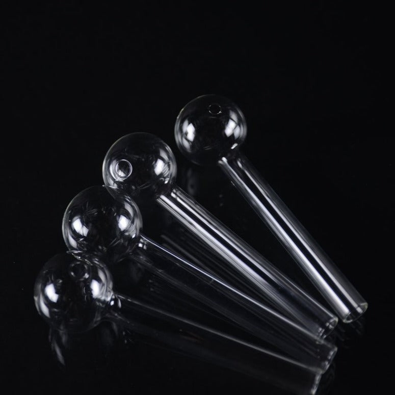Bulk 4-Inch Heavy Clear Oil Burner Pack (90 Pcs)