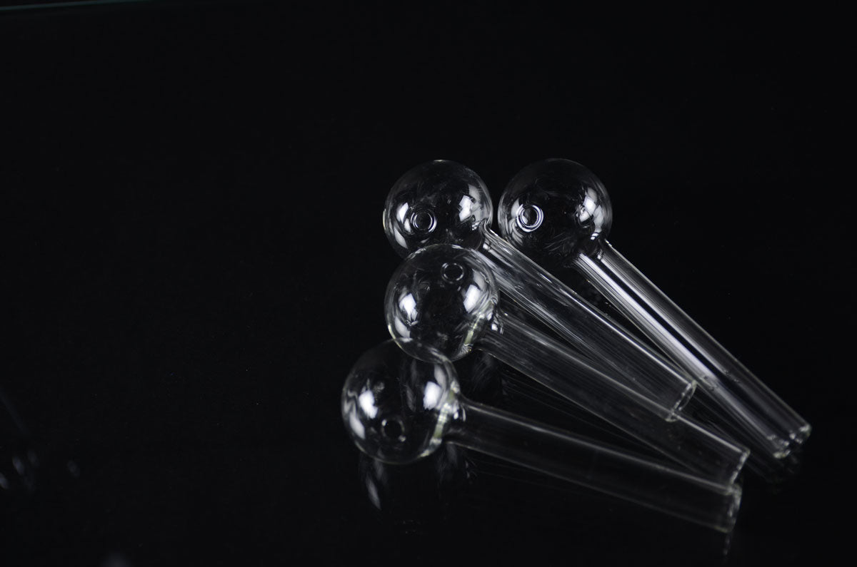 Bulk 4-Inch Heavy Clear Oil Burner Pack (90 Pcs)