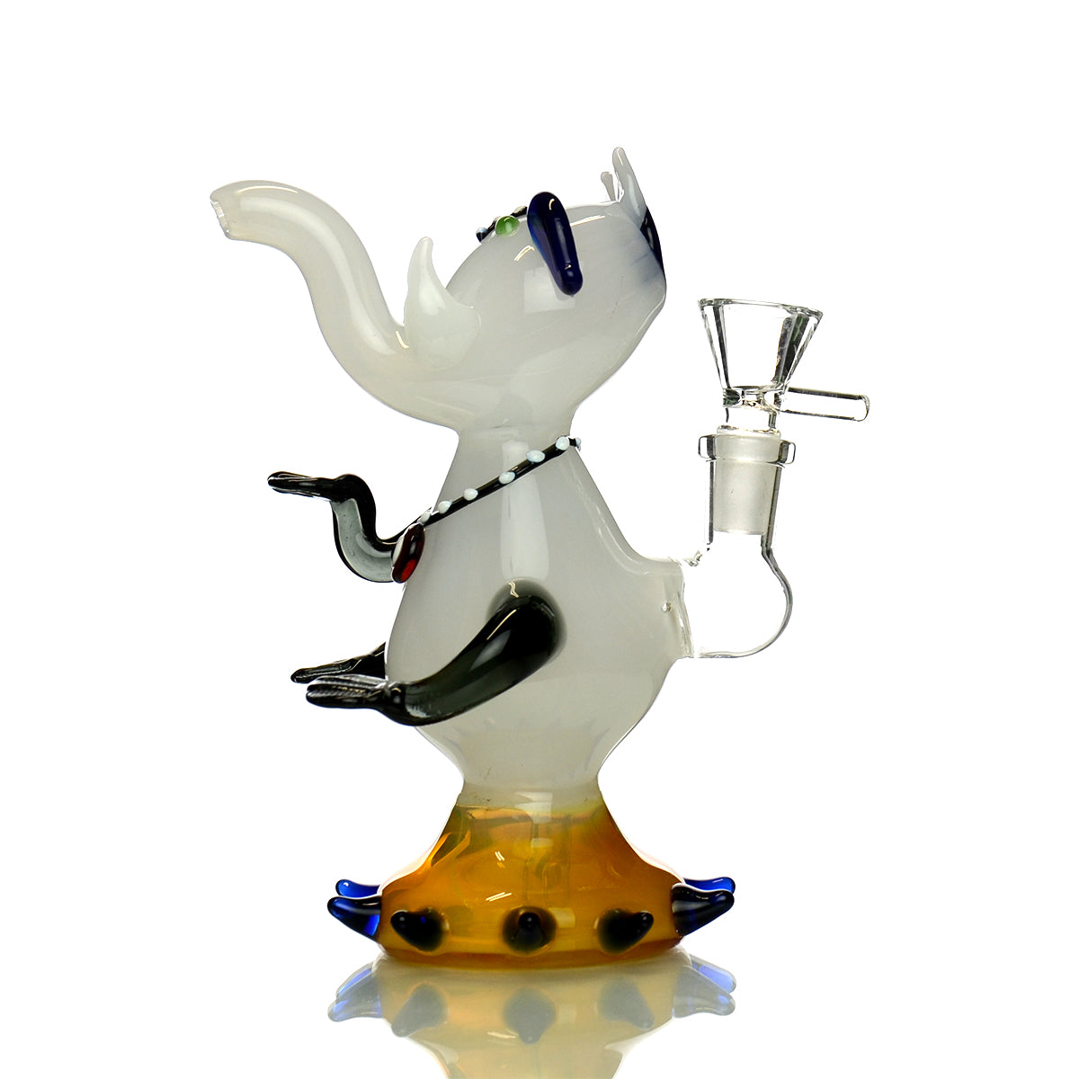 Elephant Design Water Pipe with OM Symbol, 7-Inch